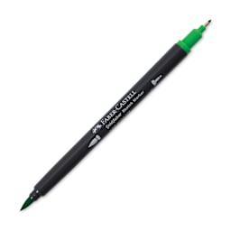 Faber-Castell Goldfaber Sketch Dual-Tip Marker - 112 Leaf Green, caps off