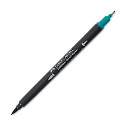 Faber-Castell Goldfaber Sketch Dual-Tip Marker - 313 Dark Cobalt Green, caps off