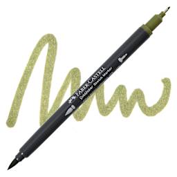 Faber-Castell Goldfaber Sketch Dual-Tip Marker - 173 Olive Green Yellowish, swatch and marker