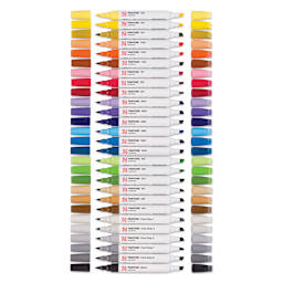 Pantone Dual Tip Markers - Assorted Colors, Set of 27, marker laid out with caps off