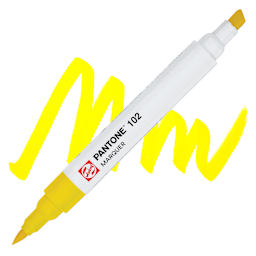 Pantone Dual Tip Marker - 102, swatch and marker