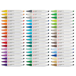 Pantone Dual Tip Markers - Assorted, Additional Set of 54, markers laid out with caps off