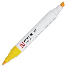 Pantone Dual Tip Marker - 107, marker with caps off