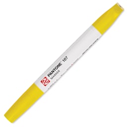 Pantone Dual Tip Marker - 107, marker with caps on