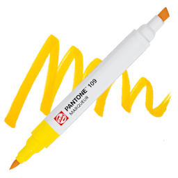 Pantone Dual Tip Marker - 109, swatch and marker