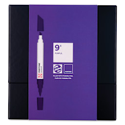 Pantone Dual Tip Markers - Purple, Set of 9, front of the packaging