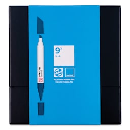 Pantone Dual Tip Markers - Blue, Set of 9, front of the packaging