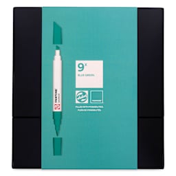 Pantone Dual Tip Markers - Blue Green, Set of 9, front of the packaging