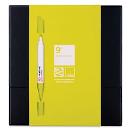 Pantone Dual Tip Markers - Green Yellow, Set of 9, front of the packaging