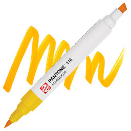Pantone Dual Tip Marker - 116, swatch and marker