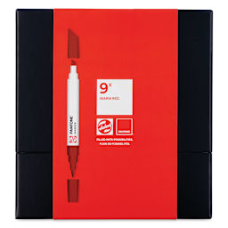 Pantone Dual Tip Markers - Warm Red, Set of 9, front of the packaging