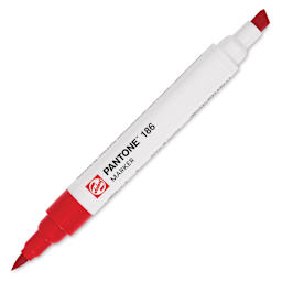 Pantone Dual Tip Marker - 186, marker with caps off