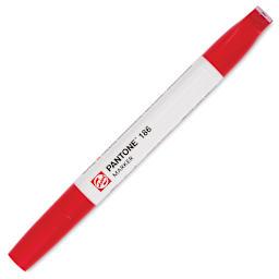 Pantone Dual Tip Marker - 186, marker with caps on
