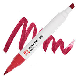 Pantone Dual Tip Marker - 200, swatch and marker