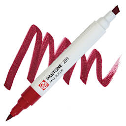 Pantone Dual Tip Marker - 201, swatch and marker