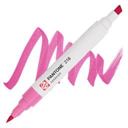 Pantone Dual Tip Marker - 218, swatch and marker