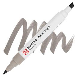 Pantone Dual Tip Marker - Warm Gray 6, swatch and marker