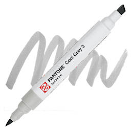 Pantone Dual Tip Marker - Cool Gray 3, swatch and marker