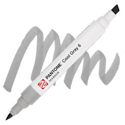 Pantone Dual Tip Marker - Cool Gray 6, swatch and marker