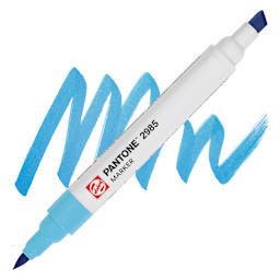 Pantone Dual Tip Marker - 2985, swatch and marker
