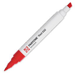 Pantone Dual Tip Marker - Red 032, caps off