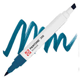 Pantone Dual Tip Marker - 308, swatch and marker