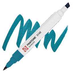Pantone Dual Tip Marker - 3145, swatch and marker