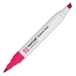 Pantone Dual Tip Marker - Rubine Red, caps off