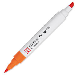 Pantone Dual Tip Marker - Orange 021, caps off