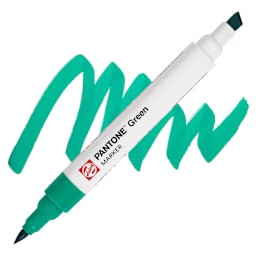 Pantone Dual Tip Marker - Green, swatch and marker