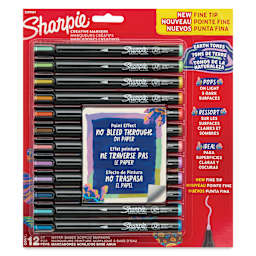 Sharpie Creative Acrylic Markers - Set of 12, Earth Tones, Fine Tip front of packaging