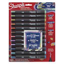 Sharpie Creative Acrylic Markers - Set of 12, Earth Tones Mineral, Bullet Tip front of packaging