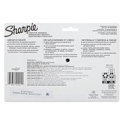 Sharpie Creative Acrylic Markers - Set of 5, Earth Tones Celestial Skies, Bullet Tip back of packaging