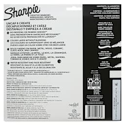 Sharpie Creative Acrylic Markers - Set of 24, Classic and Earth Tones, Fine Tip back of packaging