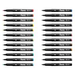 Sharpie Creative Acrylic Markers - Set of 24, Classic and Earth Tones, Fine Tip with caps off