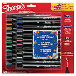 Sharpie Creative Acrylic Markers - Set of 24, Classic and Earth Tones, Fine Tip front of packaging