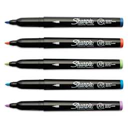 Sharpie Creative Acrylic Markers - Set of 5, Earth Tones, Fine Tip with caps off