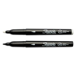 Sharpie Creative Acrylic Markers - Set of 2, Black and White, Fine Tip with caps off