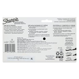 Sharpie Creative Acrylic Markers - Set of 5, Classic, Fine Tip back of packaging