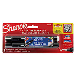 Sharpie Creative Acrylic Markers - Set of 2, Black and White, Bullet Tip front of the packaging
