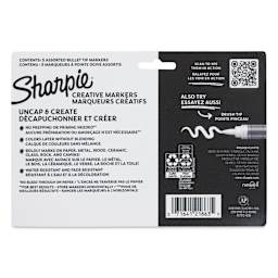Sharpie Creative Acrylic Markers - Set of 5, Bullet Tip back of the packaging