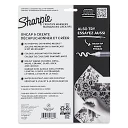 Sharpie Creative Acrylic Markers - Set of 12, Bullet Tip back of the packaging