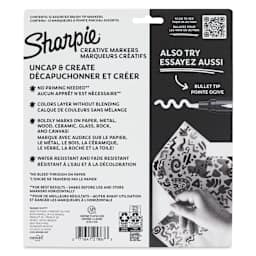 Sharpie Creative Acrylic Markers - Set of 12, Brush Tip back of the packaging