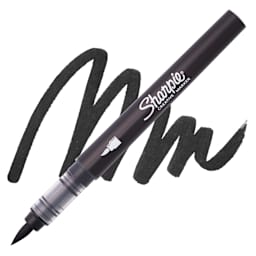 Sharpie Creative Acrylic Marker - Black, Brush Tip - Marker and Swatch