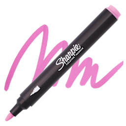 Sharpie Creative Acrylic Marker - Rose Pink, Bullet Tip swatch and marker
