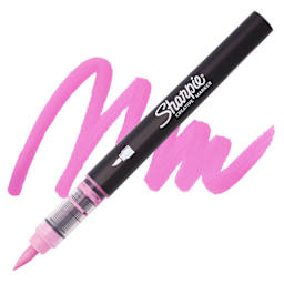 Sharpie Creative Acrylic Marker - Rose Pink, Brush Tip swatch and marker