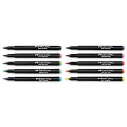 Faber-Castell Black Edition Brush Pens - Assorted Colors, Set of 10, markers with caps off