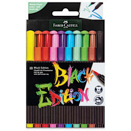 Faber-Castell Black Edition Brush Pens - Assorted Colors, Set of 10, front of the packaging