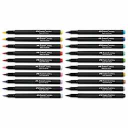 Faber-Castell Black Edition Brush Pens - Assorted Colors, Set of 20, markers with caps off