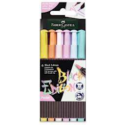 Faber-Castell Black Edition Brush Pens - Pastel Colors, Set of 6, front of the packaging